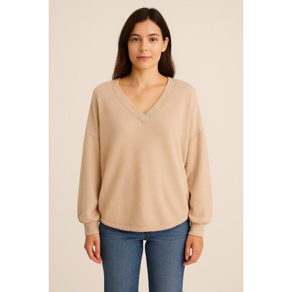 Citizens Of Humanity Vivienne Tan V-Neck Long Sleeve Sweatshirt Size Medium - Picture 1 of 10